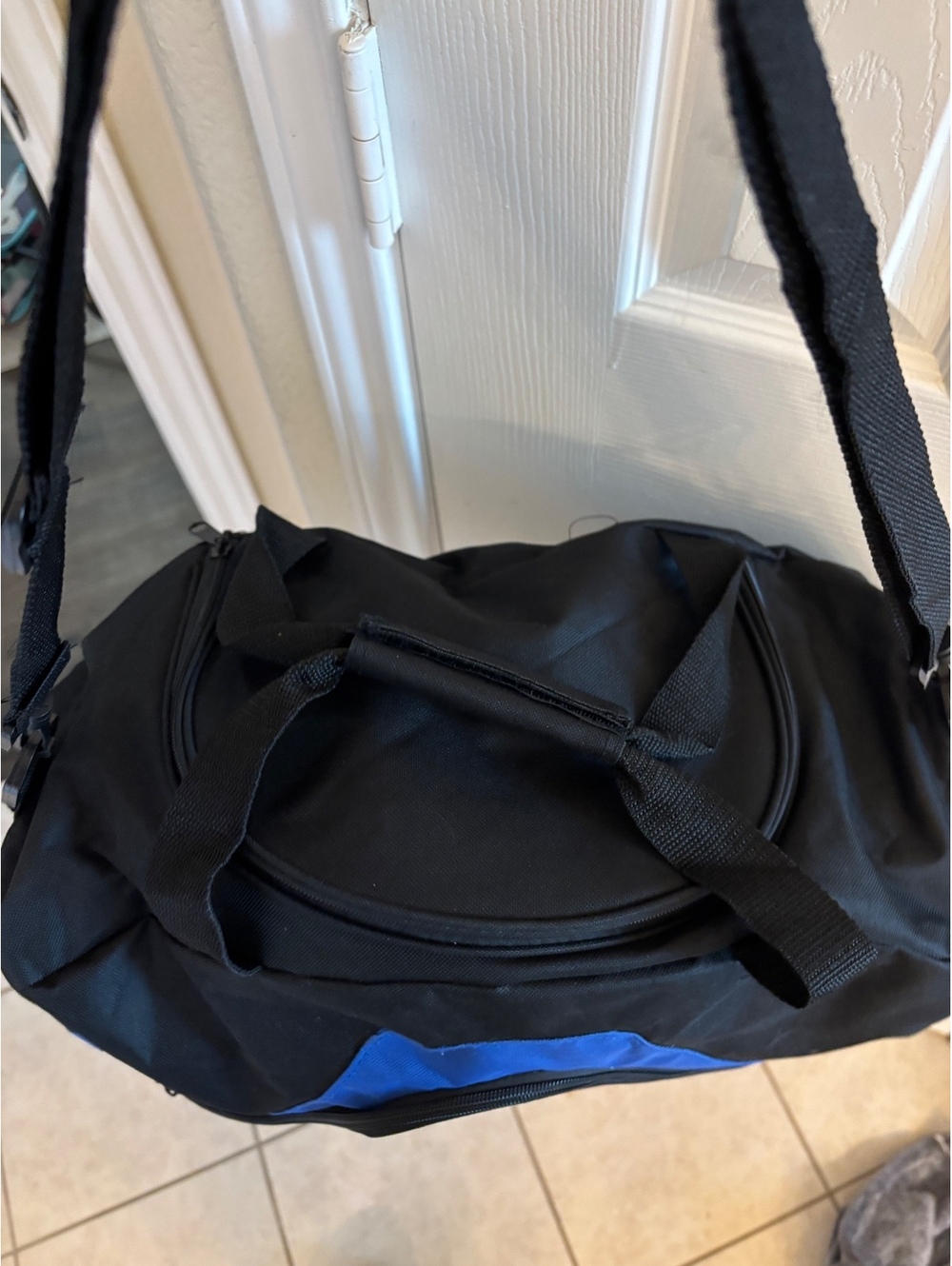 USA Olympic Rings Duffel Bag Black Blue Gym Travel Sports Shoulder Bag - Picture 7 of 12